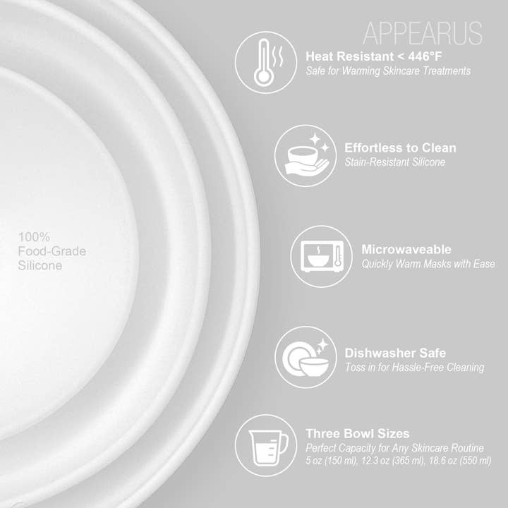 Silicone Mixing Bowl, Small, White for wholesale by Appearus Products Corp.