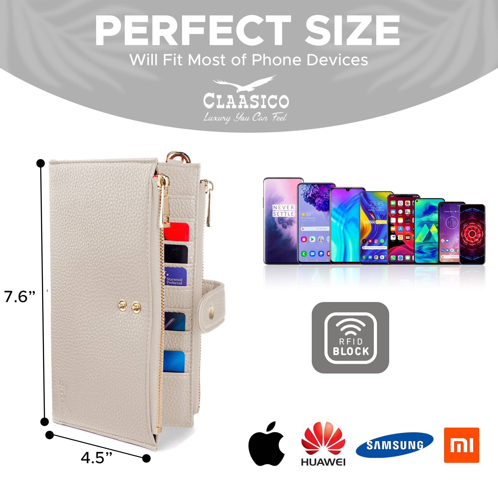 Claasico - Wholesale Phone Wallet - Women's - Women’s RFID wristlet wallet phone holder36