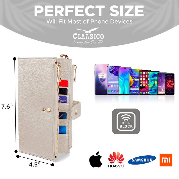 Claasico - Wholesale Phone Wallet - Women's - Women’s RFID wristlet wallet phone holder36