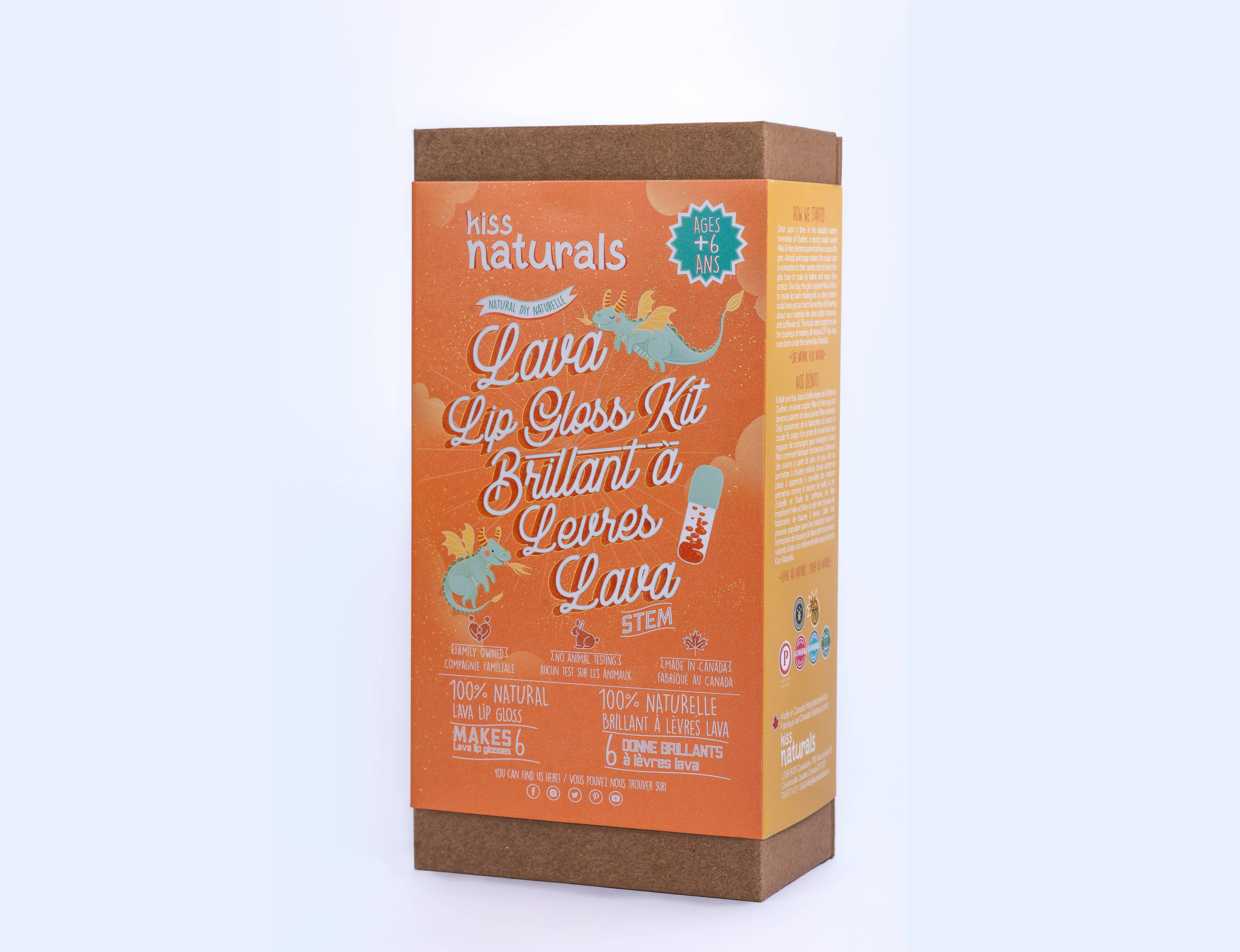 Earthy Good / Kiss Naturals - Wholesale DIY Craft Kit - Kids - Kiss Naturals DIY Lava Lip Gloss Kit for Kids | Case of 65