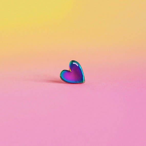 Tiny Heart Enamel Pin - Rainbow for wholesale by Nutmeg and Arlo