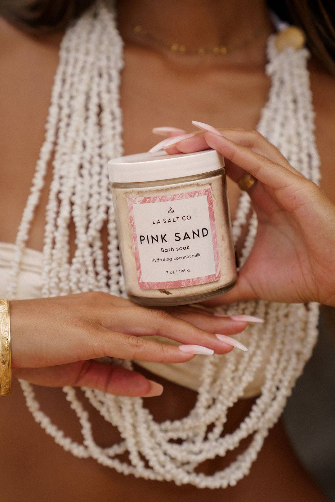 Los Angeles Salt Company - Vente Lait de bain - Savon à la noix de coco Pink Sand 7oz8