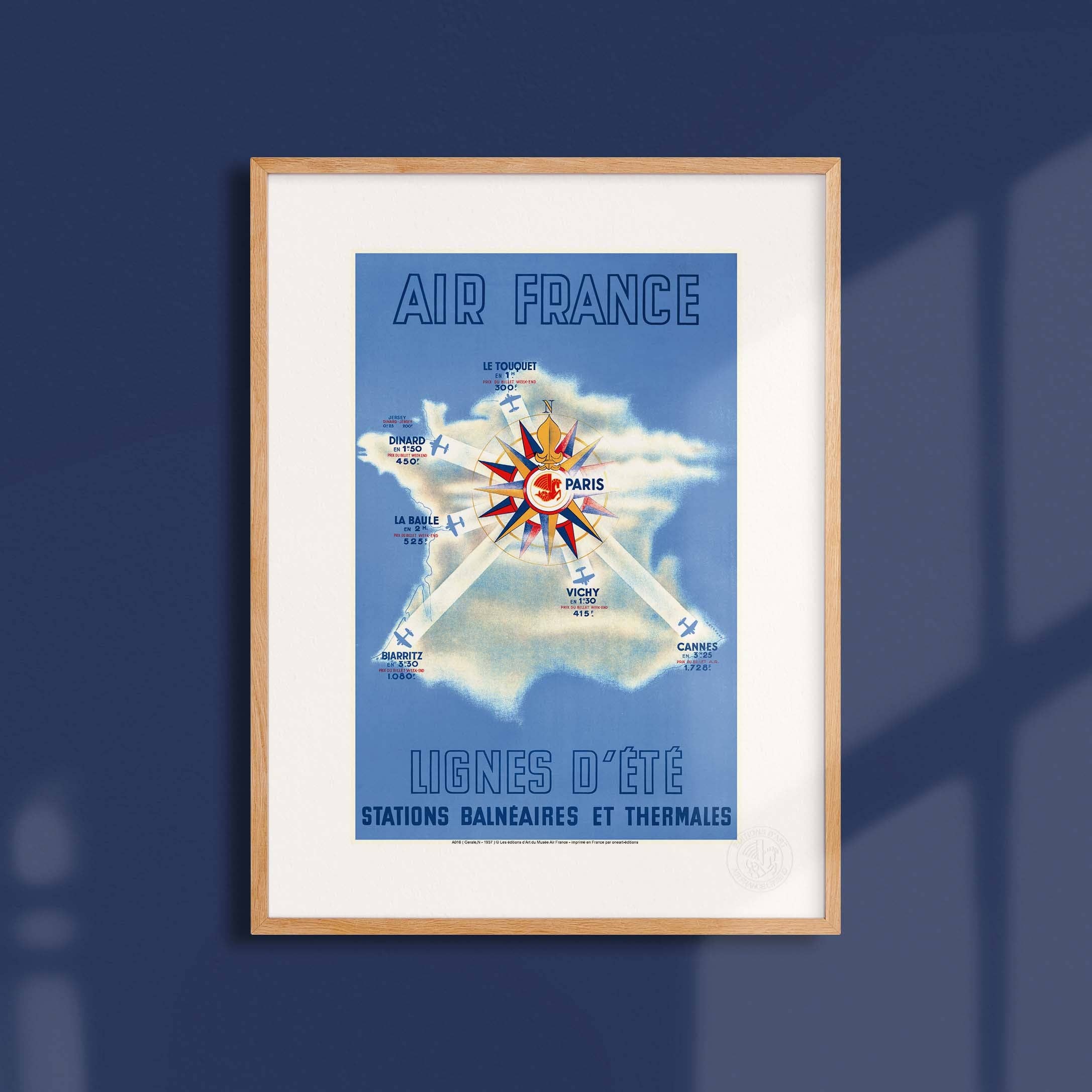 Oneart – Großhandel Poster – Air France Plakat / Sommerlinien / Stationen - AFL00164