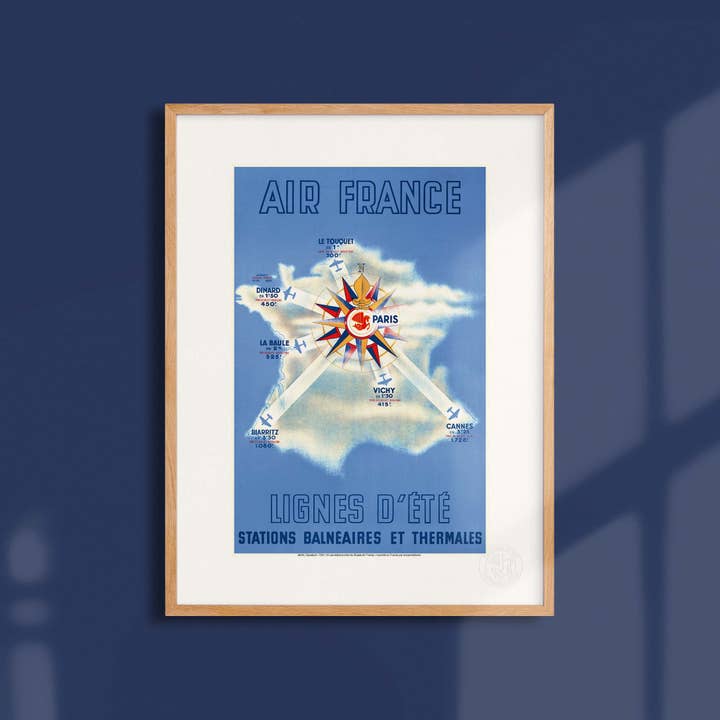 Oneart - Wholesale Poster - Air France Poster / Summer Routes / Seaside Resorts1