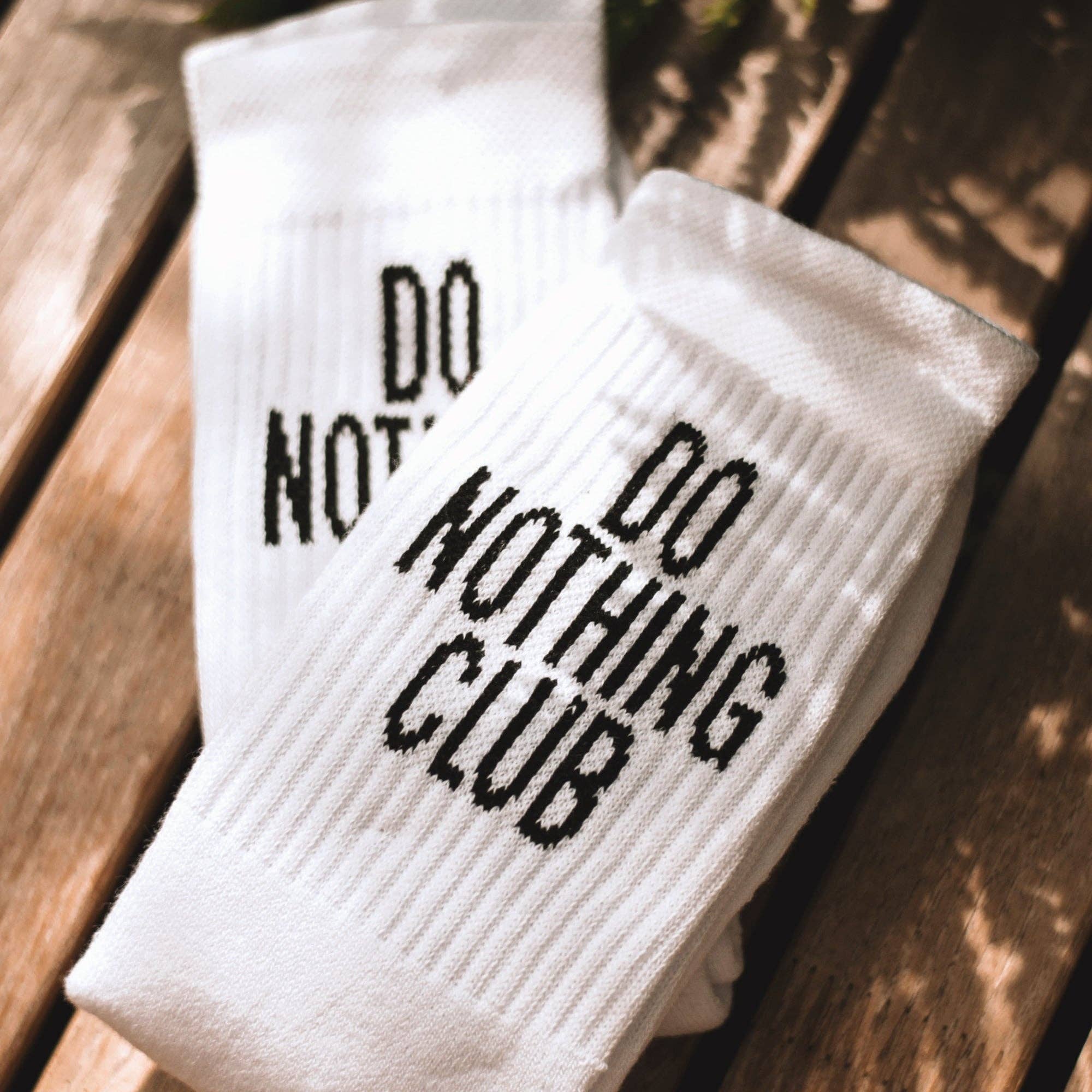 Do Nothing Club Tennis Socks - White for wholesale on Faire4