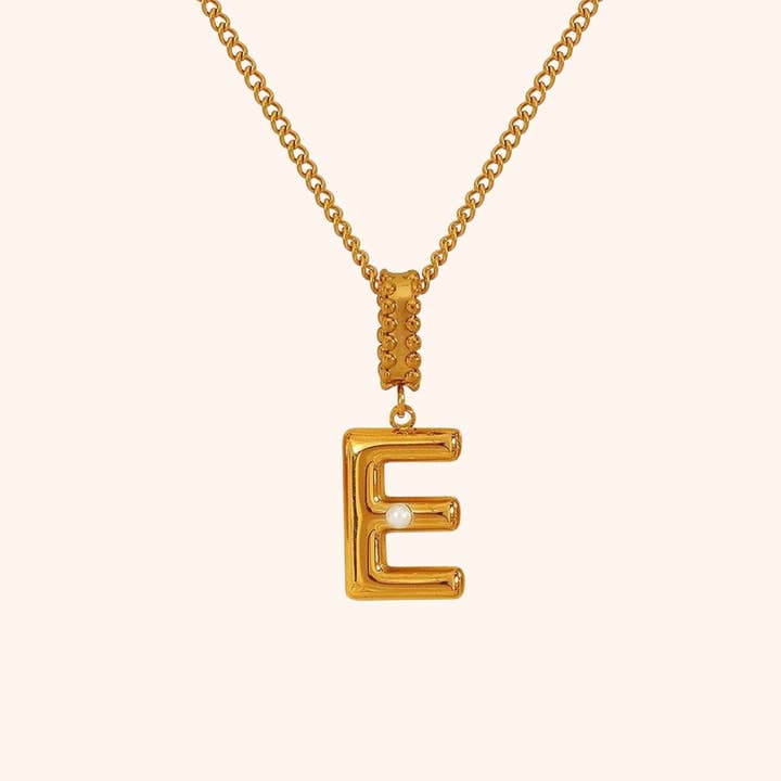 Gold Pearl Initial Necklace for wholesale on Faire4