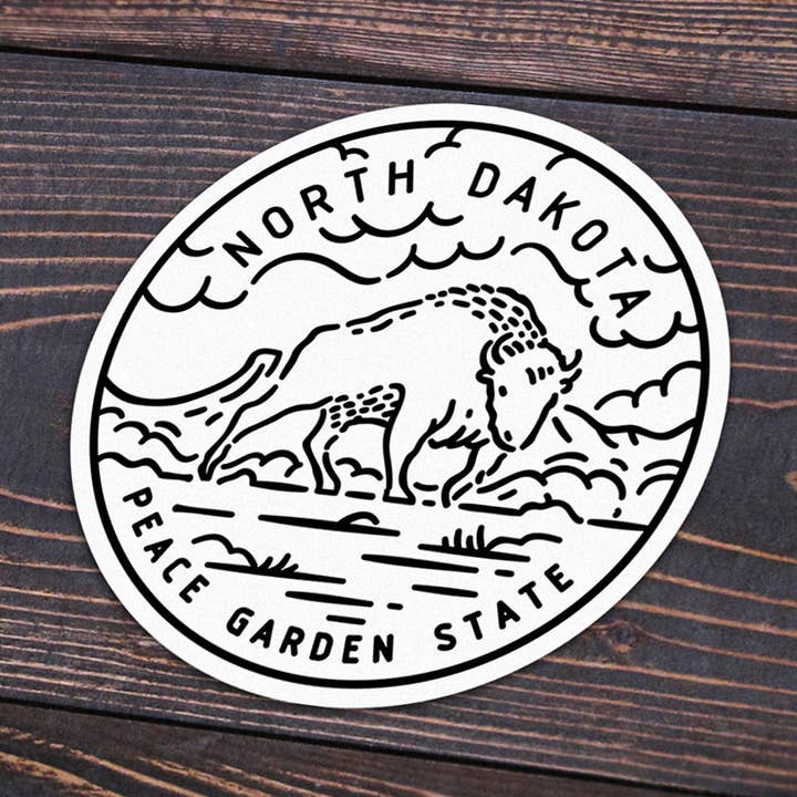North Dakota Sticker for wholesale by Albion Mercantile Co.