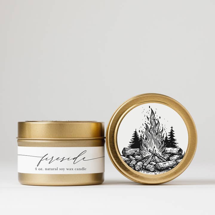 Fireside : Tin Soy Candle for wholesale by Nectar Republic