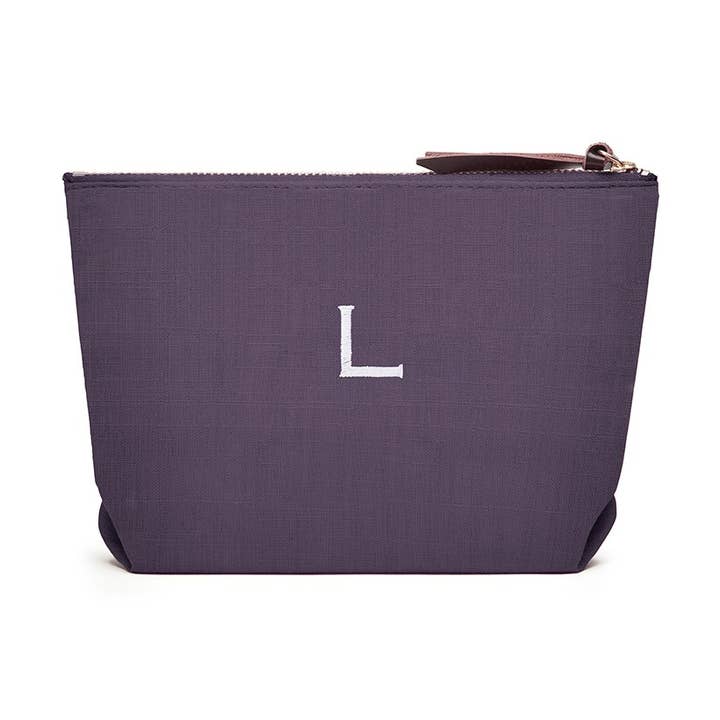 Women's Napa Linen Makeup Bag- Plum / Purple for wholesale by Weddingstar Inc.