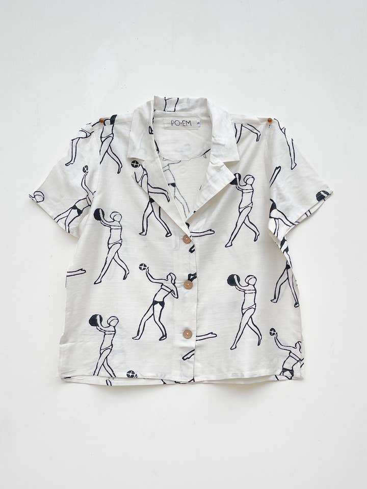 Silkeblød Utile Top i Villa Blockprint for engroshandel hos PO-EM