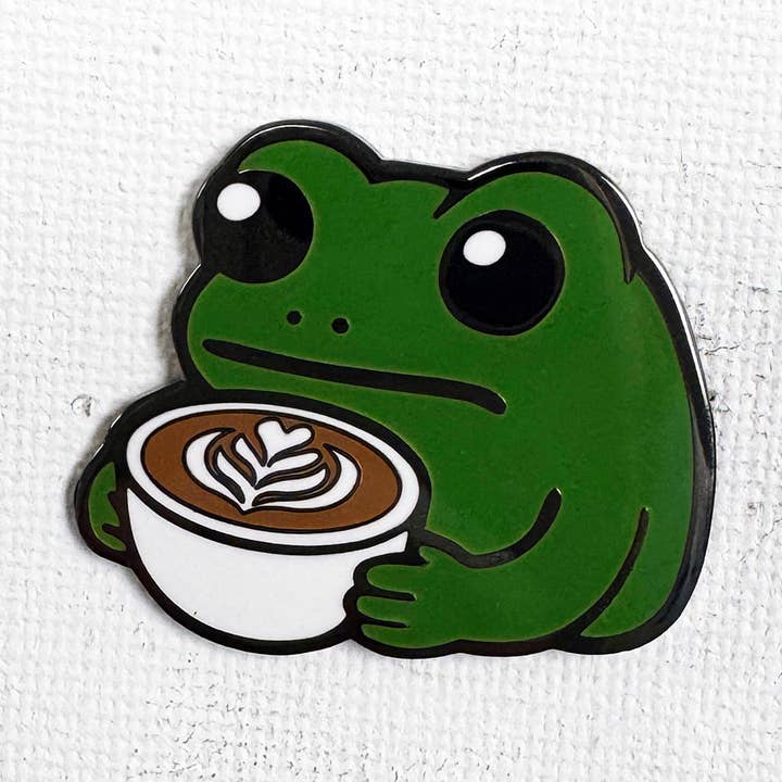 Latte Frog Pin for wholesale by Strike Gently