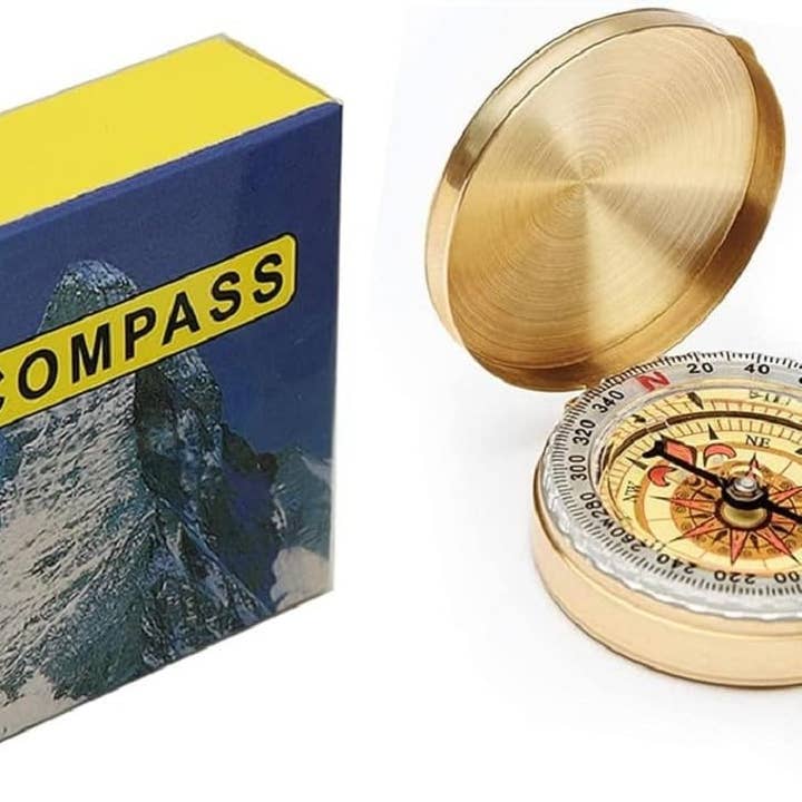 giftland - Wholesale Navigational Compass - Golden Metal Compass 5cm1