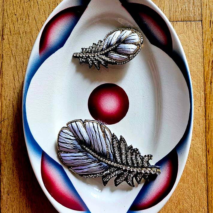 Céleste Mogador - Wholesale Brooch - Silver Feather Brooch