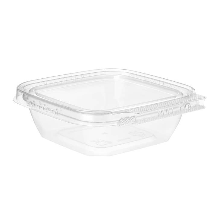 EcoQuality - Wholesale Food storage container - 8oz Tamper Resistant Clear Durable Plastic Clamshell Square