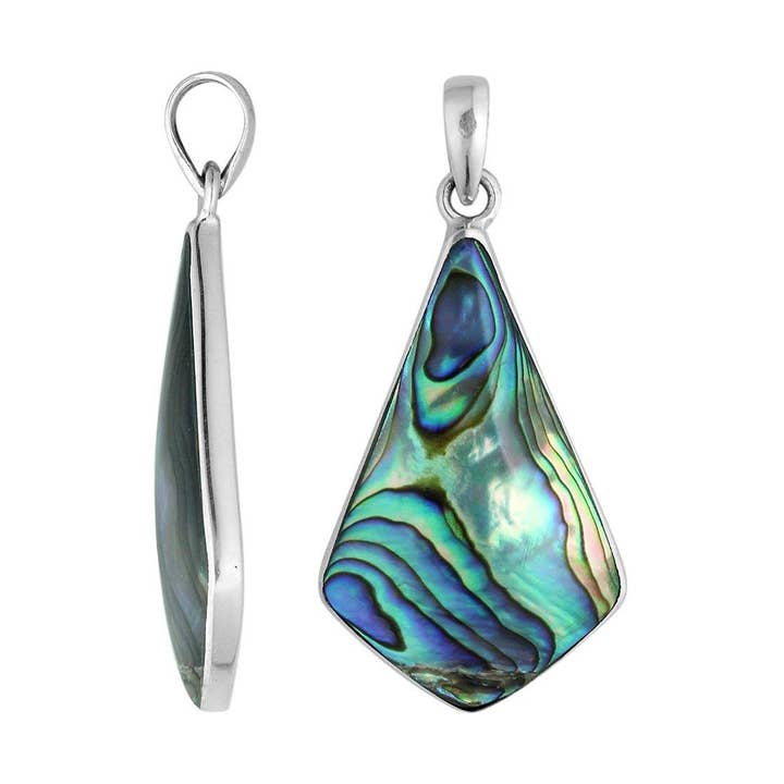 AP-6246-AB Sterling sølv abalone skal geometrisk designer vedhæng til engros smykkekøbere for engroshandel hos Bali Designs