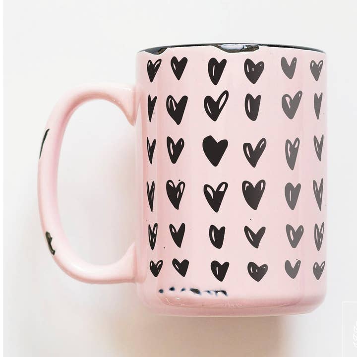 Prairie Chick Prints - Wholesale Coffee Mug - hearts | ceramic mug11