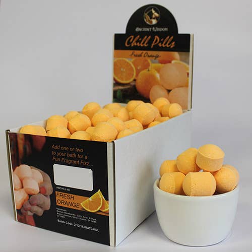 AW Aromatics Limited - Wholesale Bath Bomb/Fizz -  1.3kg Box of Fresh Oranges Chill Pills White Label1