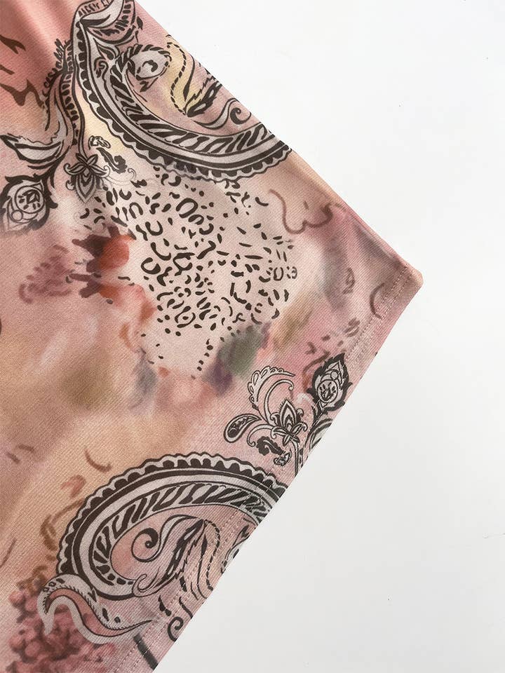 HIDDENBRAND - Wholesale Dress - Women's - Boho unique print sheer Mesh Butterfly Back Maxi Dress9