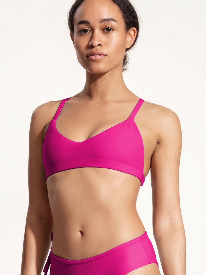 “Dace” Magenta Surf Bikini Top for wholesale by Oy surf