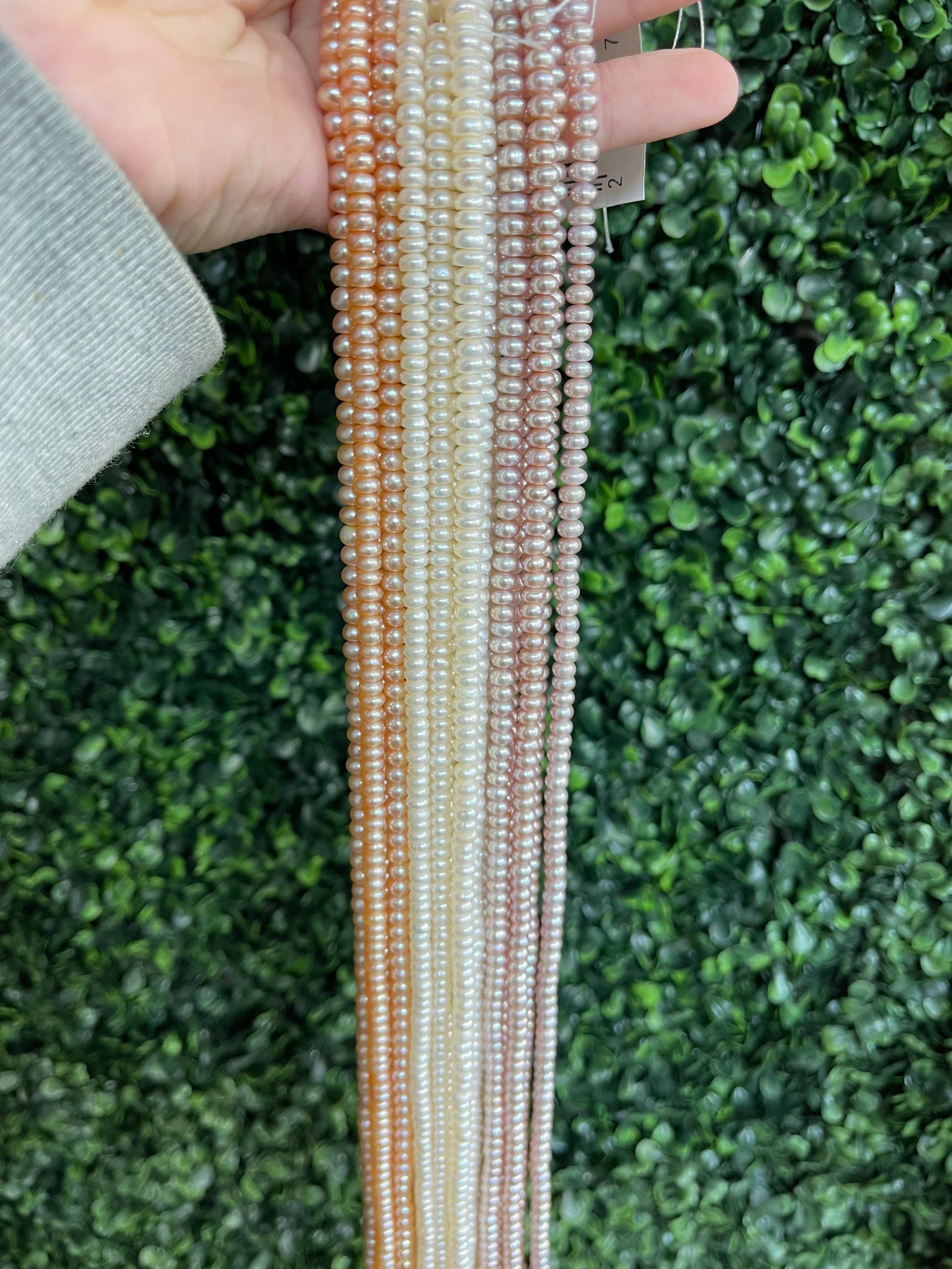 The Bead Bazaar - Vente Perle - Perles d'eau douce à boutons délicats, perles d'eau douce mauves de 5 x 6 mm, petites perles d'eau douce pour collier, perles en vrac pour la fabrication de bijoux6