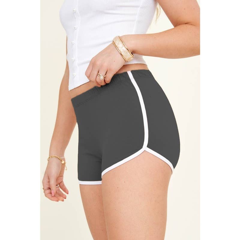 Popular 21 - Wholesale Shorts - Women's - Cotton Contrast Athletic Casual Mini Shorts 4