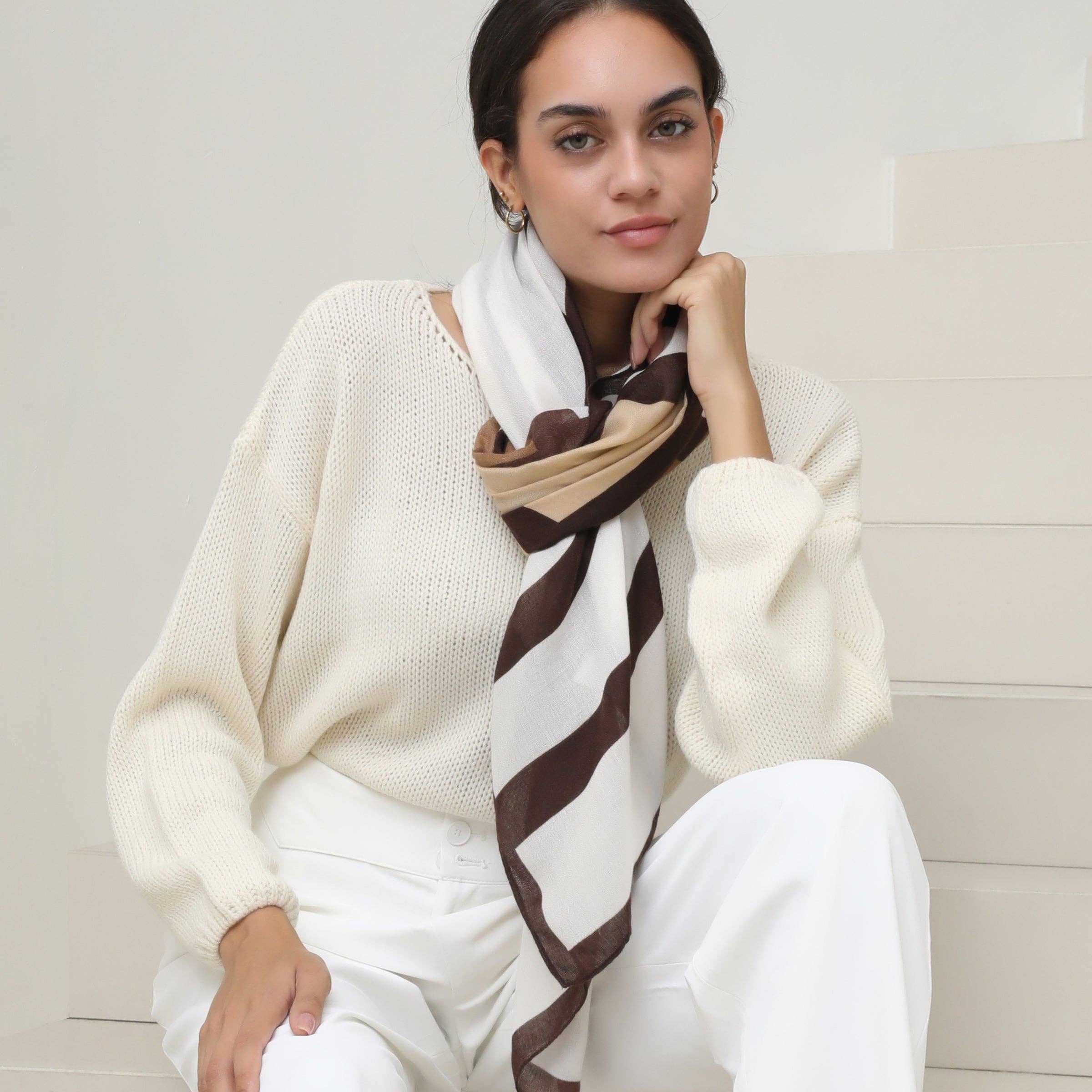 YOUZEY - Wholesale Scarf - Women's - The Kimberly - Brown4