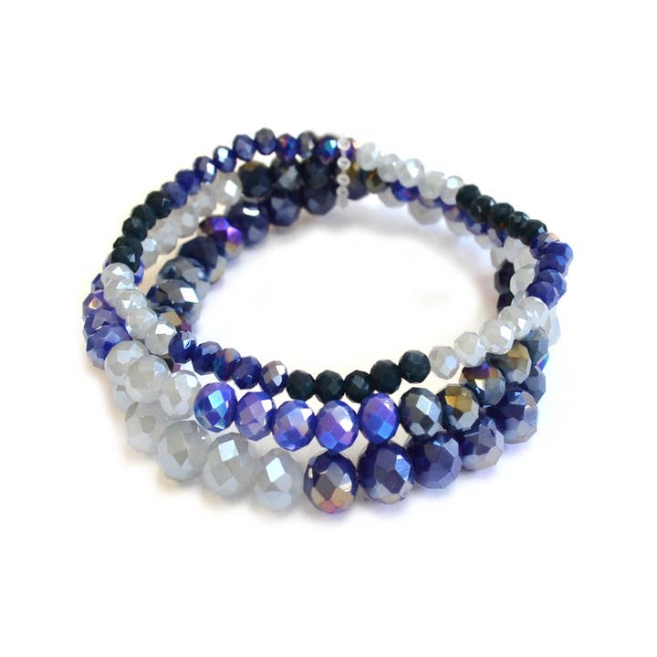 StarryNYC - Wholesale Jewelry Set - 3 Pcs Set Stackable Multi Glass Beaded Stretch Bracelets18