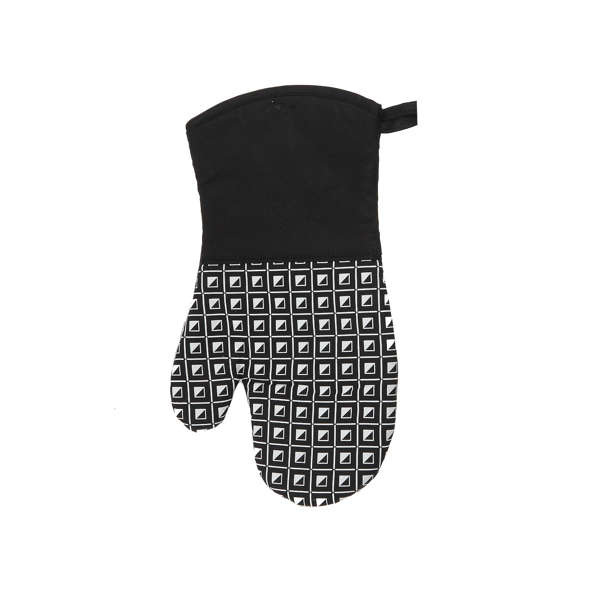 Silicon Print Oven Mitt Geo Black for wholesale on Faire