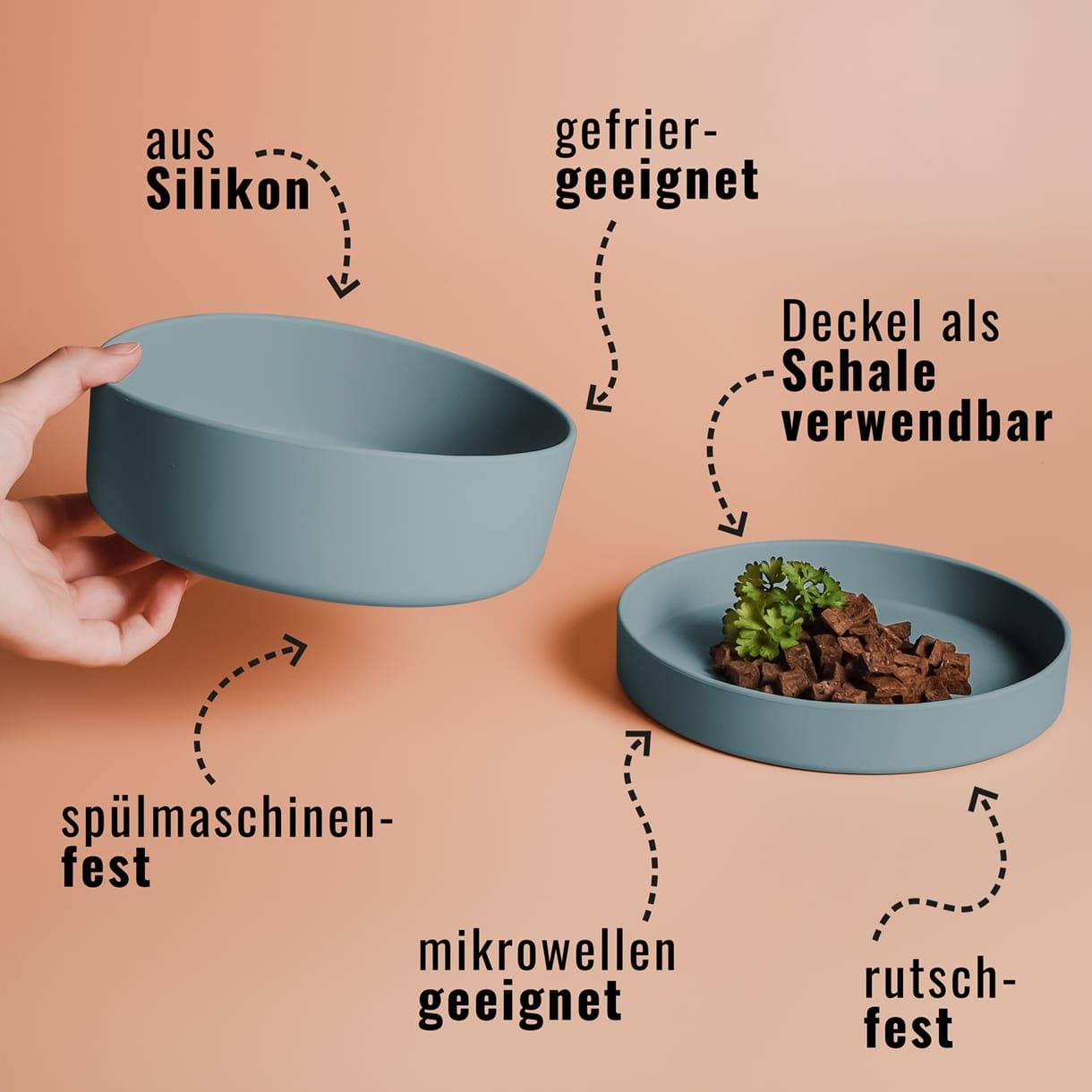 ne&no - Wholesale Pet Bowl - Cat/Dog - ne&no® Silicone Feeding Bowl with Lid for Dogs & Cats11