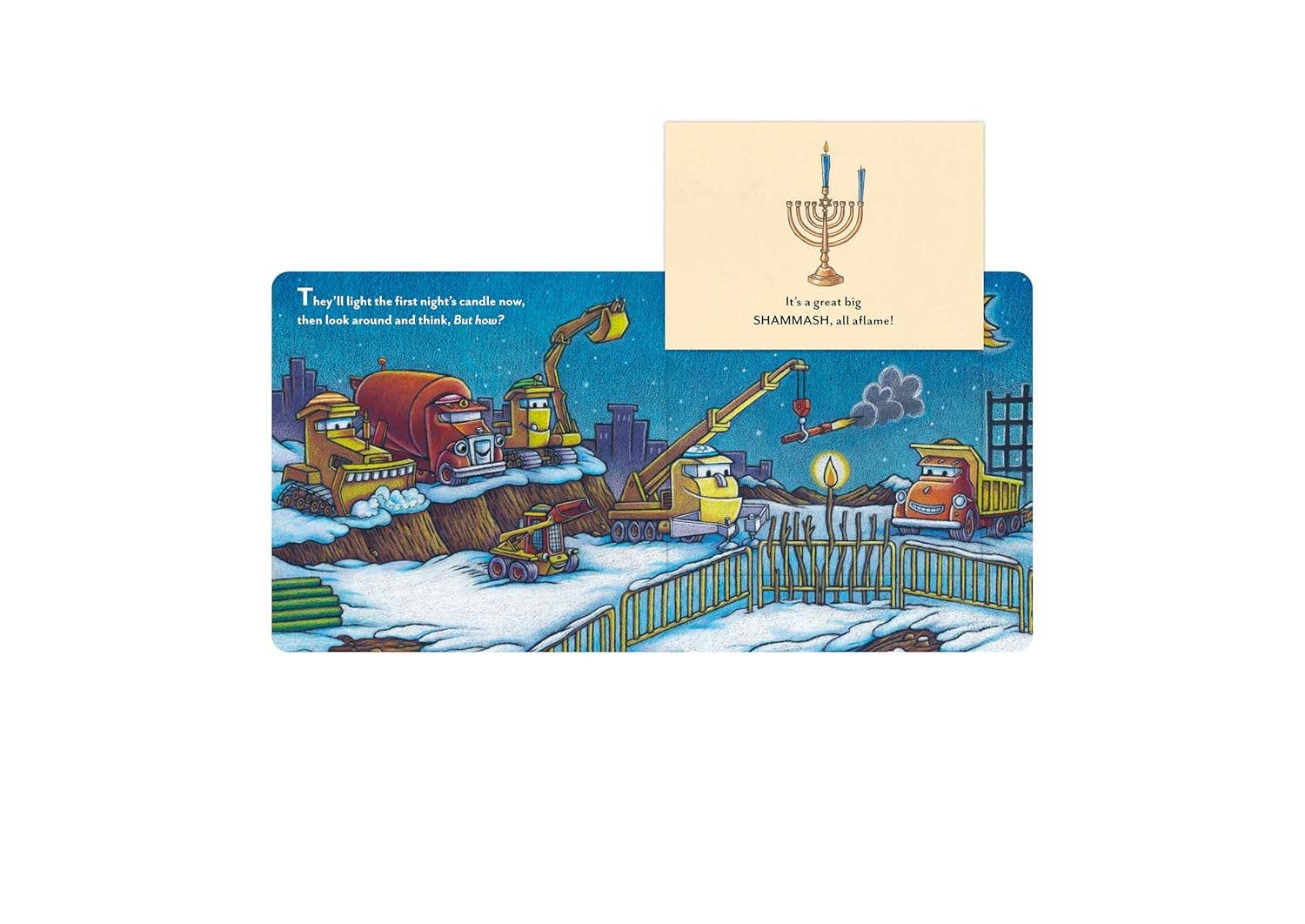 Chronicle Books - Wholesale Baby & Toddler Book (0-2) - Construction Site Hanukkah Lights5