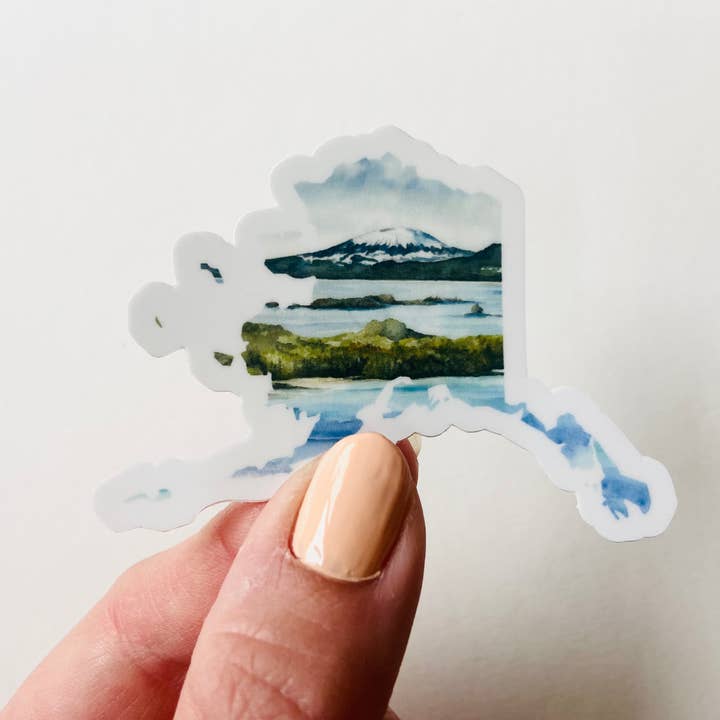 Alaska Sticker for wholesale by Broken Paddle Studio
