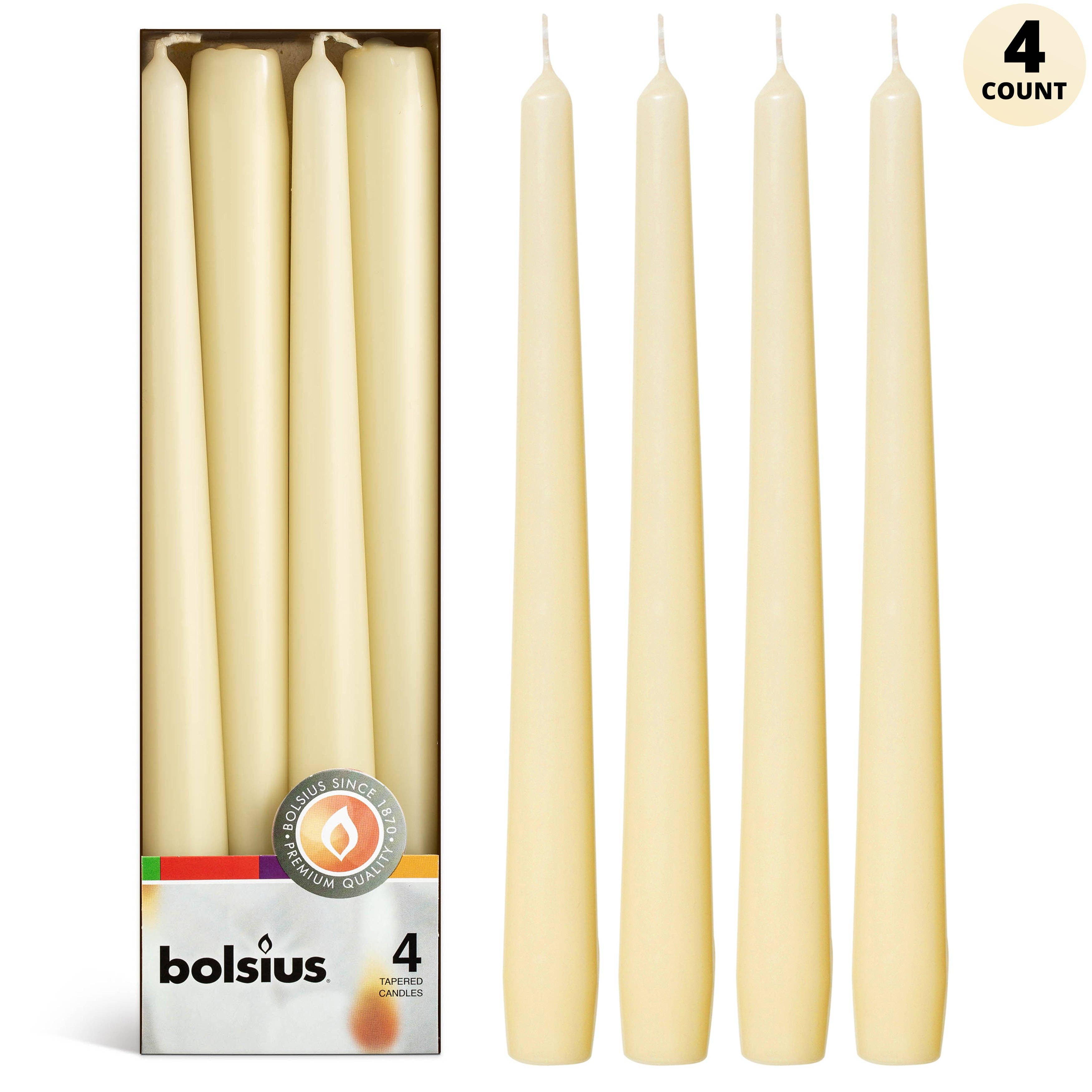 BOLSIUS - Wholesale Taps toelopende kaars/kandelaar - BOLSIUS hoge kegelkaarsen van 25 cm, set van 4 – decoratief, gekleurd, geurloos19