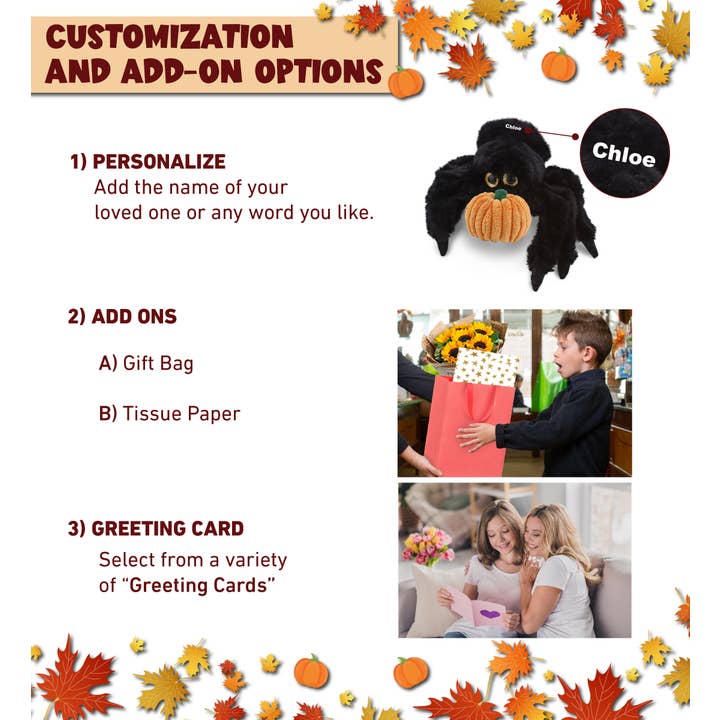 Cota Global - Wholesale Stuffed/Plush Toy - Kids & Baby - Plush Pumpkin - Super Soft Plush - Black Spider1