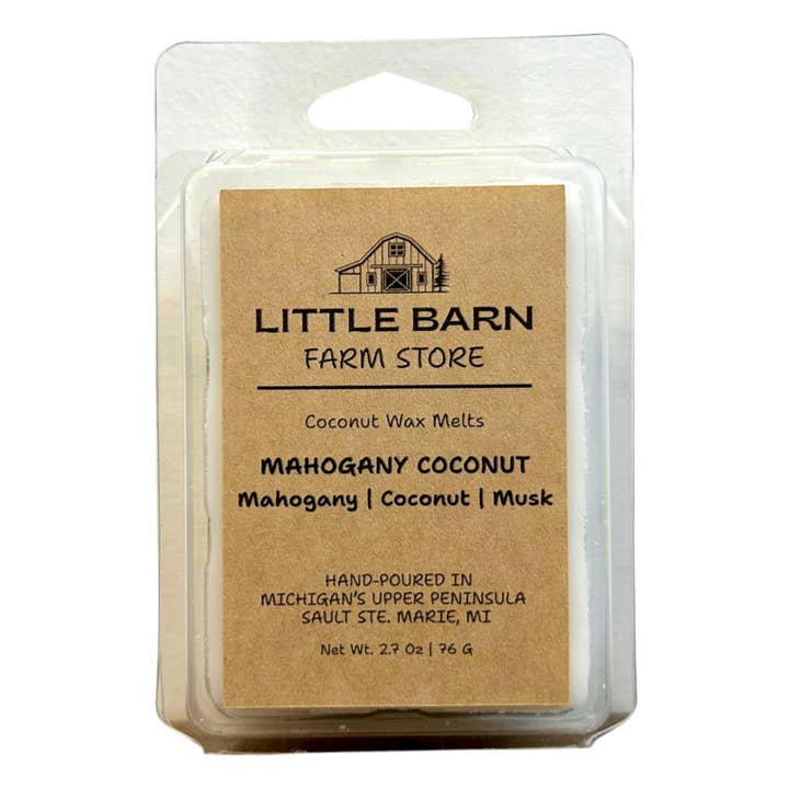 Mahogany Coconut Wax Melt - Mahogany, Coconut & Musk for wholesale by Little Barn Farm Store