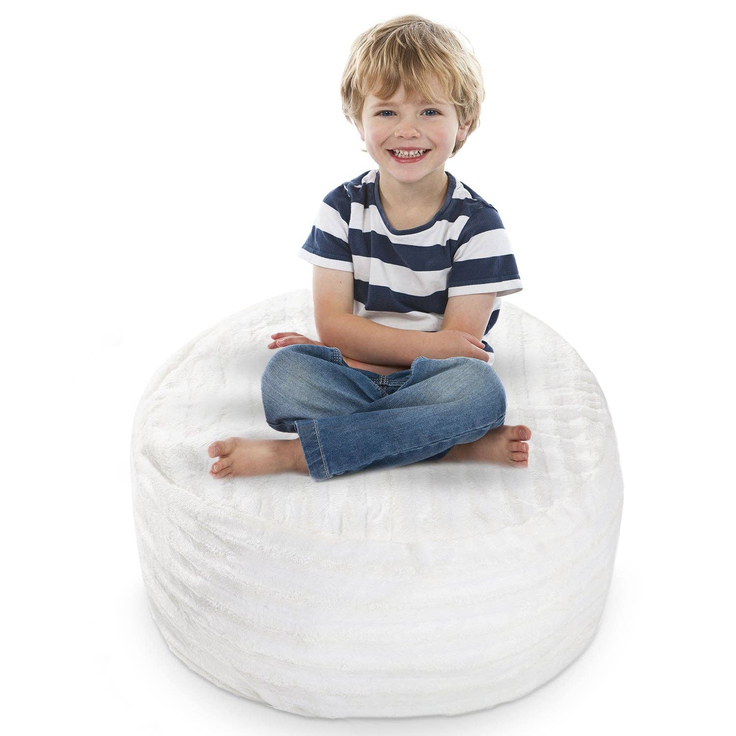 Cheer Collection - Vente Peluche – enfant et bébé - Pouf en fausse fourrure de la collection Cheer et rangement pour animaux en peluche0