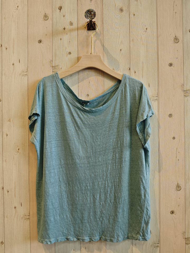 Linen & More - Wholesale T-Shirt - Women's - REF 2296 BASIC U-NECK T-SHIRT 100% LINEN15