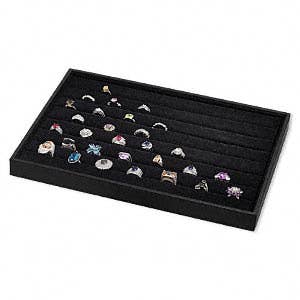 Zakka – wholesale Jewellery stand & display – Black Velvet Ring Display Tray Storage Organizer Case