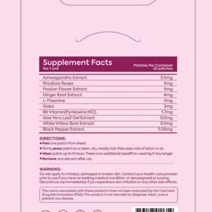 Beauty Stash - Wholesale Acne/Hydrocolloid Patch - Patch Stash ZEN OUT Relaxation Patch | Ashwagandha + L-Theanine Mood Support Patches – 30 Count, 3” x 3”, Transdermal Calm & Focus Aid3