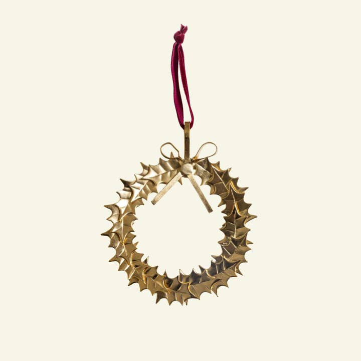 Holly Wreath Ornament for wholesale by Hastshilp