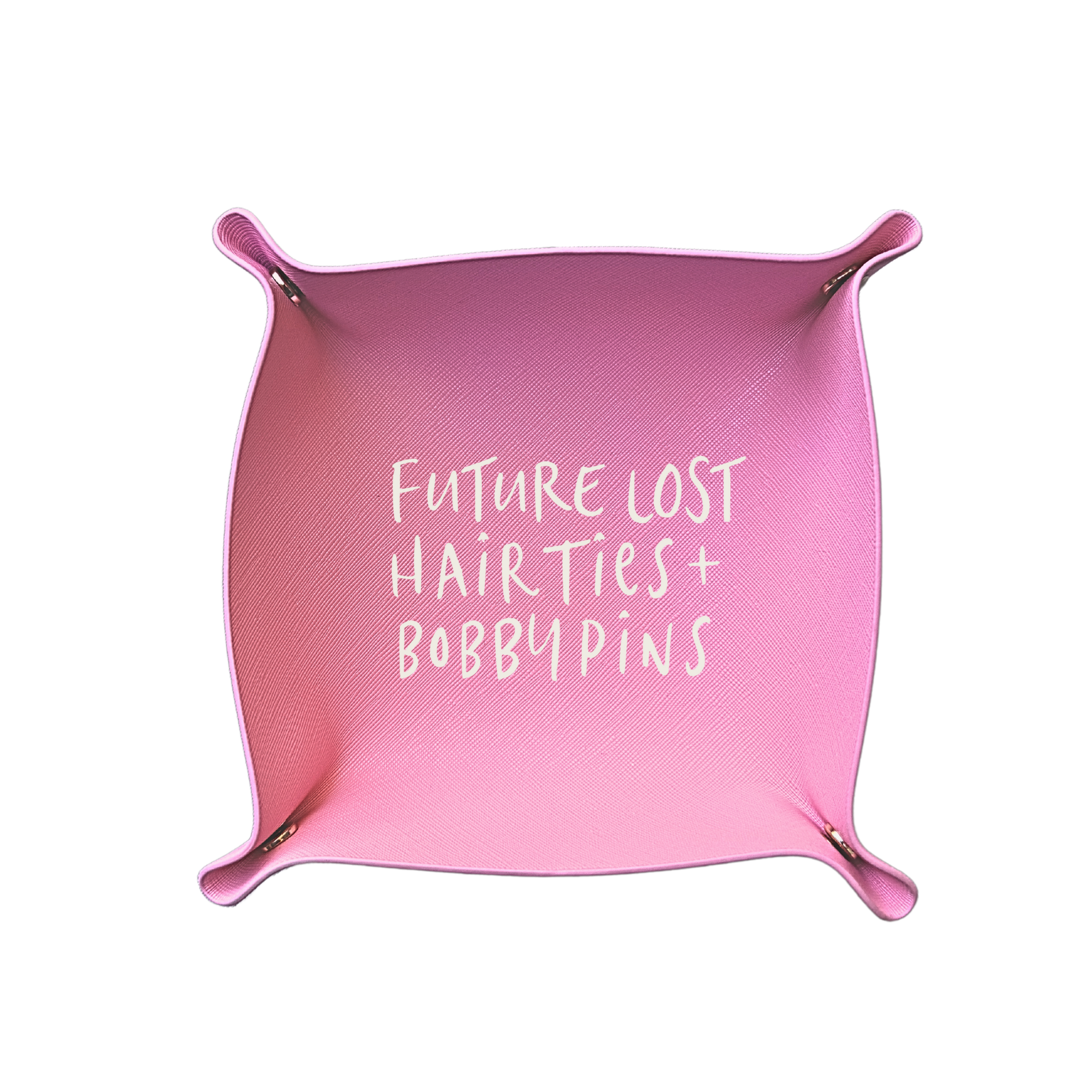 Aspen Lane - Wholesale Decorative Plate/Dish/Bowl - Funny trinket tray | Future Lost Hair Ties (Pink)2