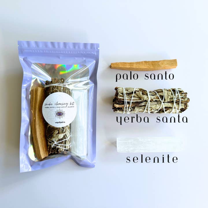 Supranova - Wholesale Smudge Stick - Yerba Santa, Smoke Cleansing Smudge w/ Selenite & Palo Santo