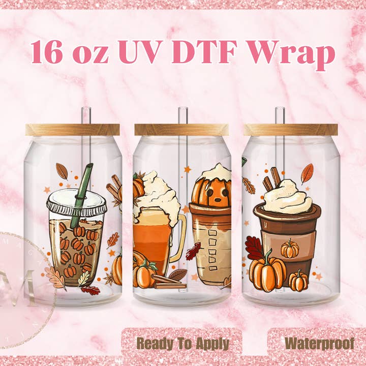Bebidas de Otoño DTF Wrap para venta al por mayor de Dm Crafting