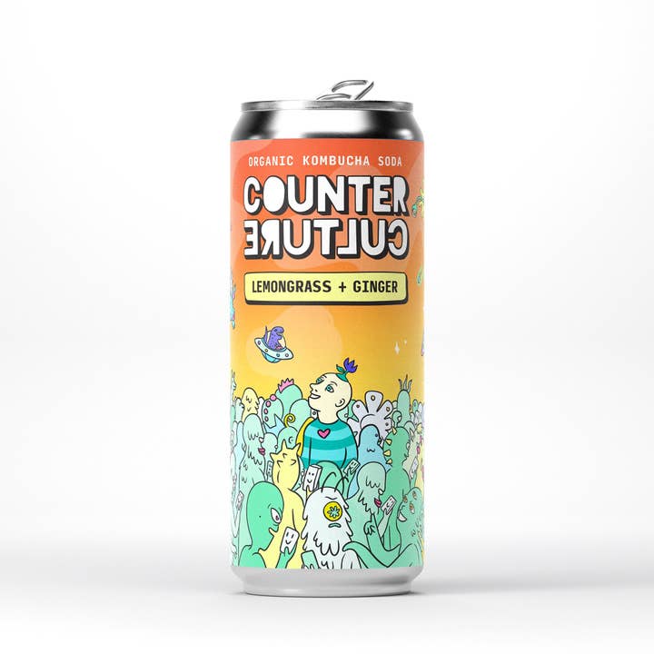 Counter Culture - Lemongrass + Ginger Organic Kombucha Soda 330ml for wholesale by Counter Culture Drinks