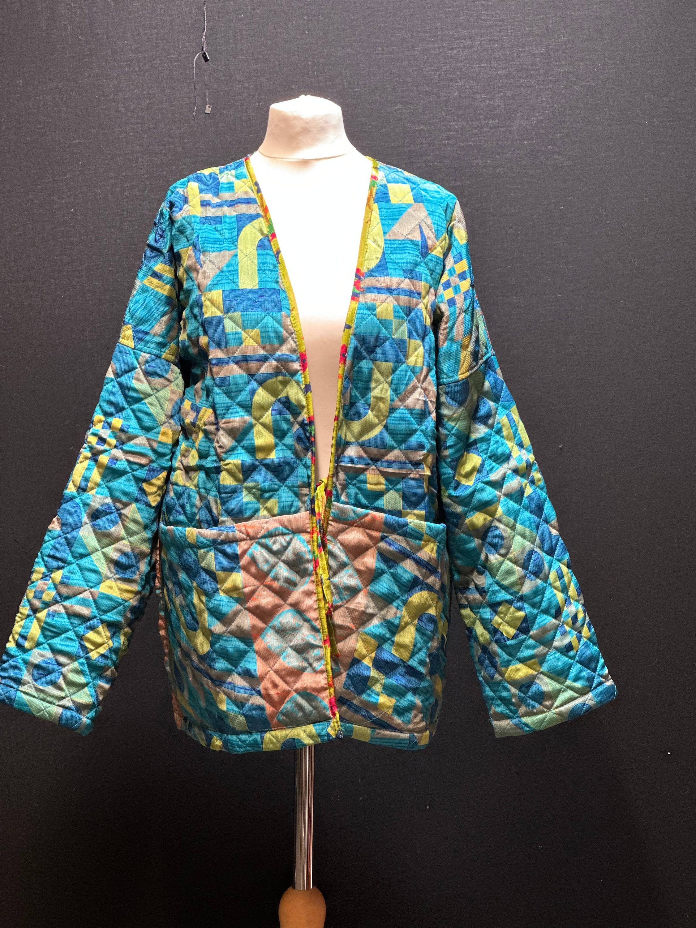Funky Yak Ltd - Wholesale Jacket - Women's - Vintage Recycled Silk Reversible Boho Quilted Jacket.1