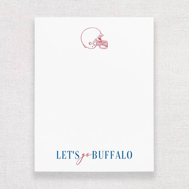 Let's Go Buffalo Football Notepad. Buffalo Stationery Gift. for wholesale by HellaHoney Co