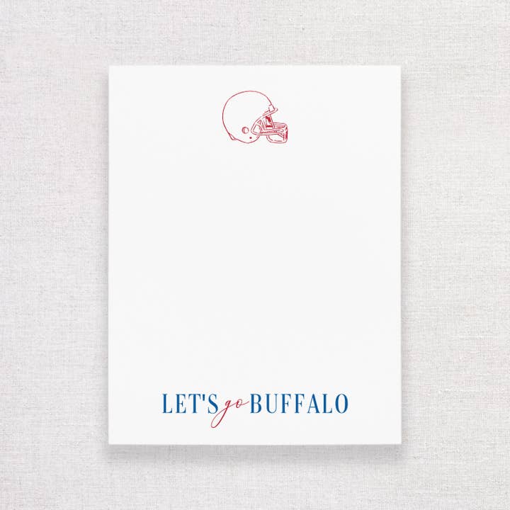 Let's Go Buffalo Football Notepad. Buffalo Stationery Gift. for wholesale by HellaHoney Co