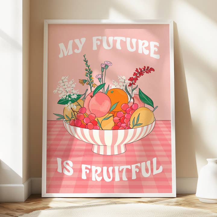 My Future Is Fruitful Illustrated Art Print for wholesale by Laura Frances Heitzman
