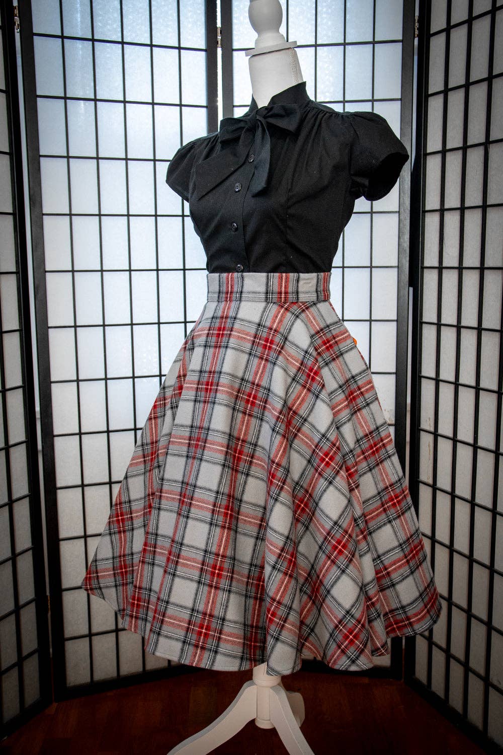 Heart of Haute - Wholesale Skirt - Women's - Haute Circle Skirt - Flannel, Grey Plaid2