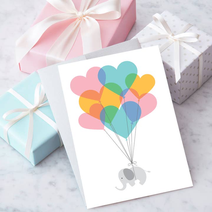 BB15 - "Baby Elephant" Greeting Card. for wholesale by Design With Heart