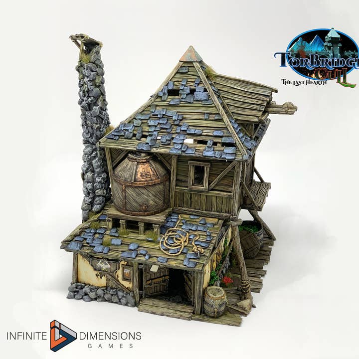 La Brasserie Bâtiment Miniature - DnD, Wargaming, Modélisme Ferroviaire | Terrain | Ville | Village | Entrepôt | Boutique | 28mm | Accessoire | Marché | Grange pour la vente par The Beaver and Broadsword